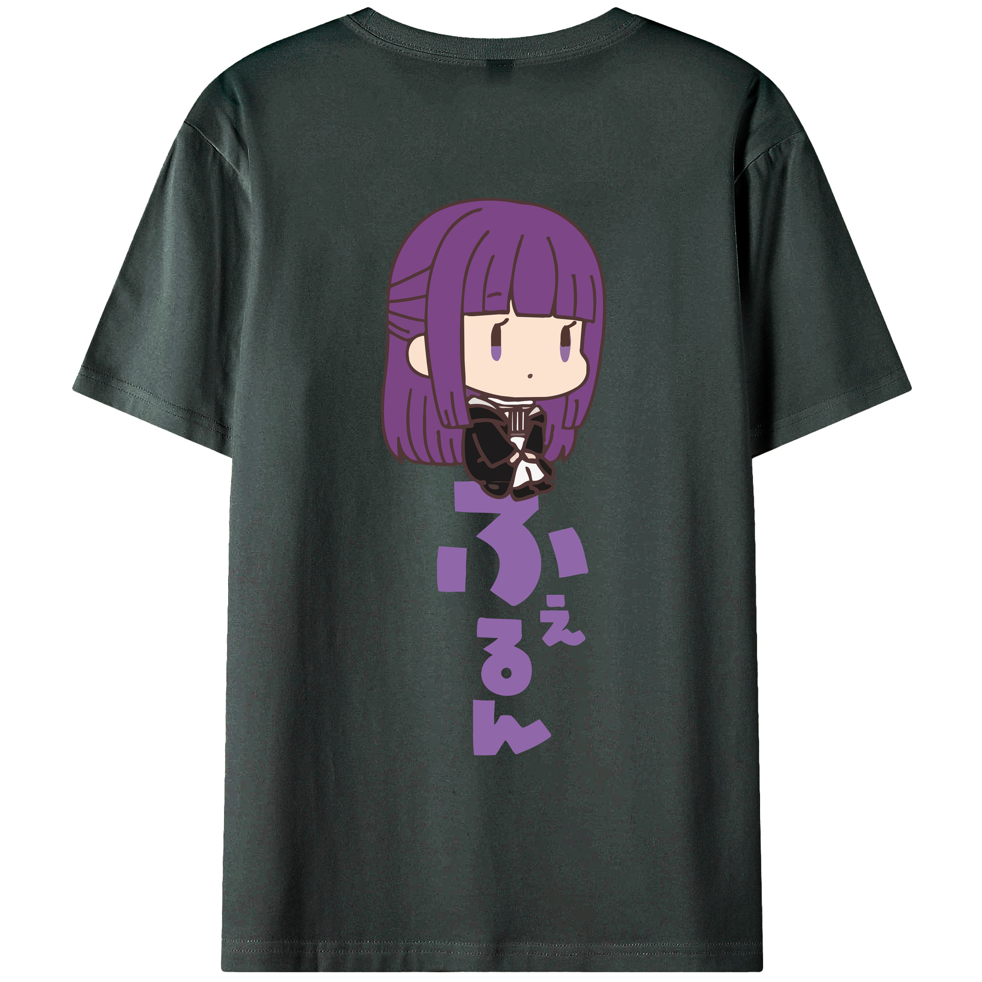 （画像用） 葬送のフリーレン Frieren 綿100％ メンズ半袖Tシャツ（バックプリント） 通気性